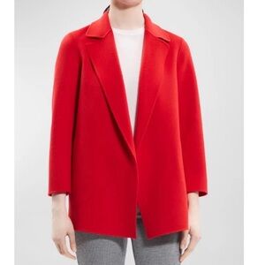 THEORY Women's Clairene Cashmere and Wool Red Blazer Coat